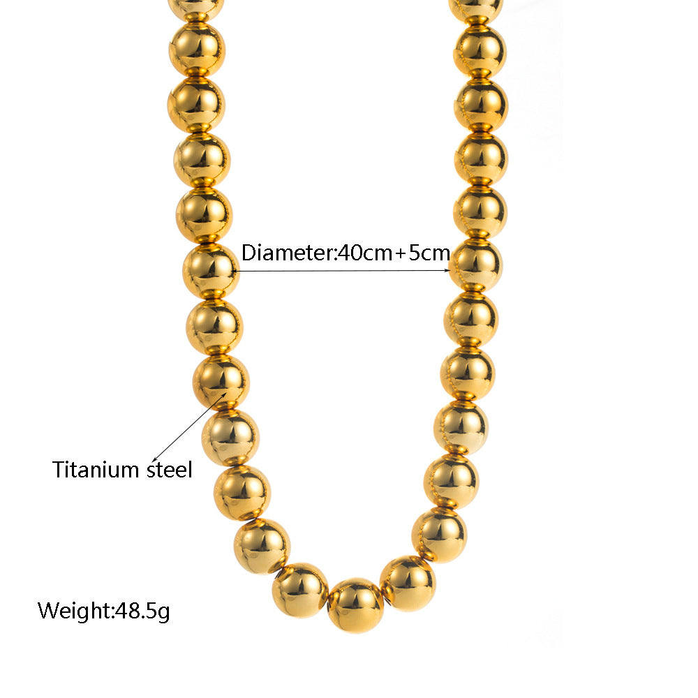 Wholesale Alloy Gold Necklace Minimalist Hip-hop Beaded Clavicle Chain